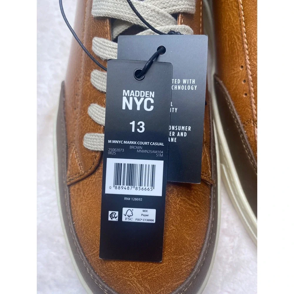 Madden NYC Markk Court Casual Mens Brown Sneakers Size 13 MNMN25AM104